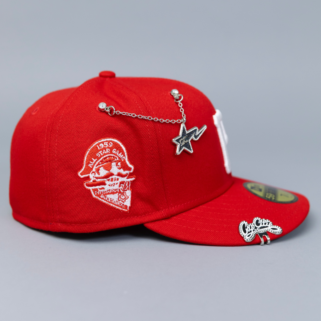 NEW ERA EXCLUSIVE 59FIFTY RED PITTSBURGH PIRATES W/ 1959 ALL STAR GAME SIDE PATCH