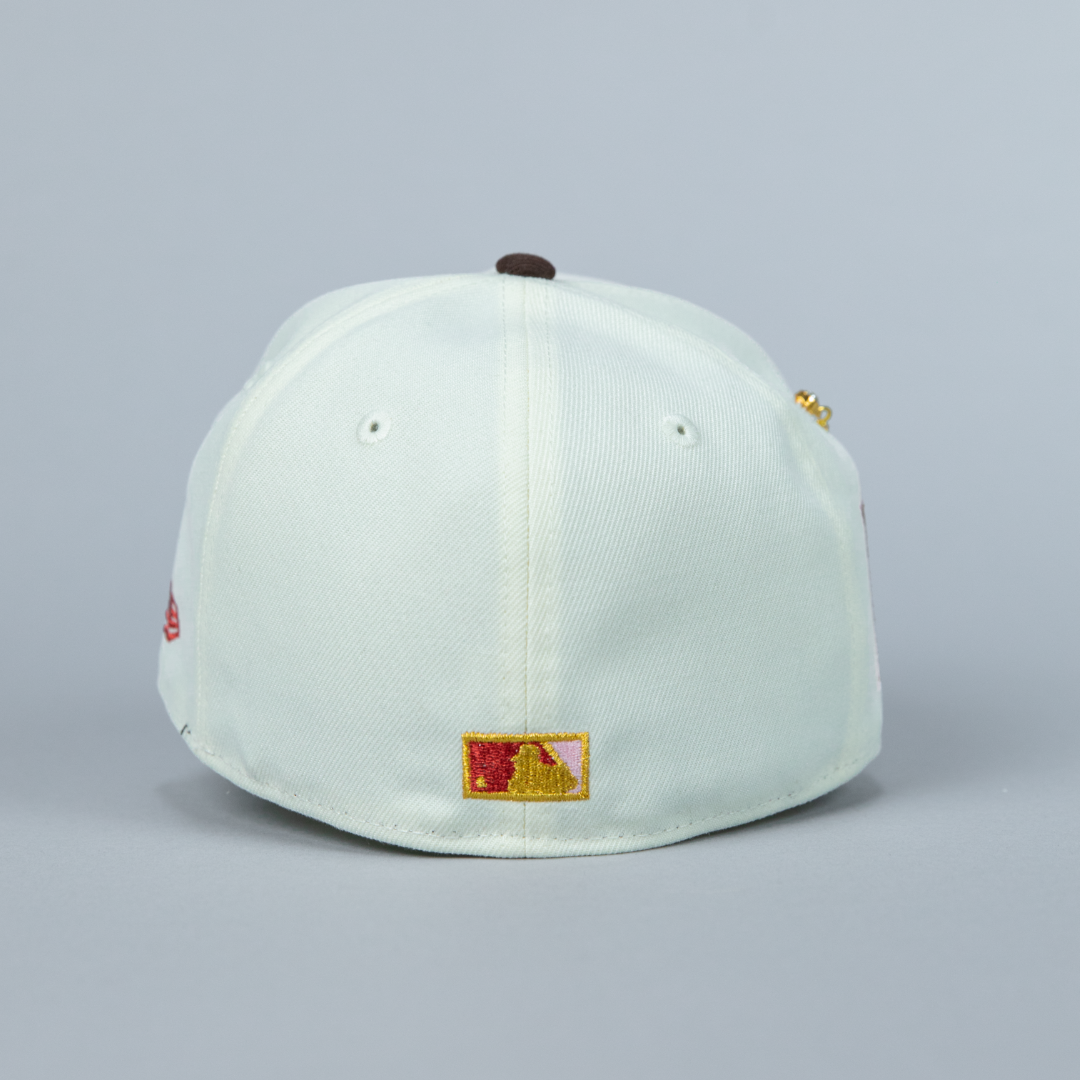NEW ERA EXCLUSIVE 59FIFTY CHROME/ BROWN HOUSTON ASTROS W/ 50TH ANNIVERSARY SIDE PATCH