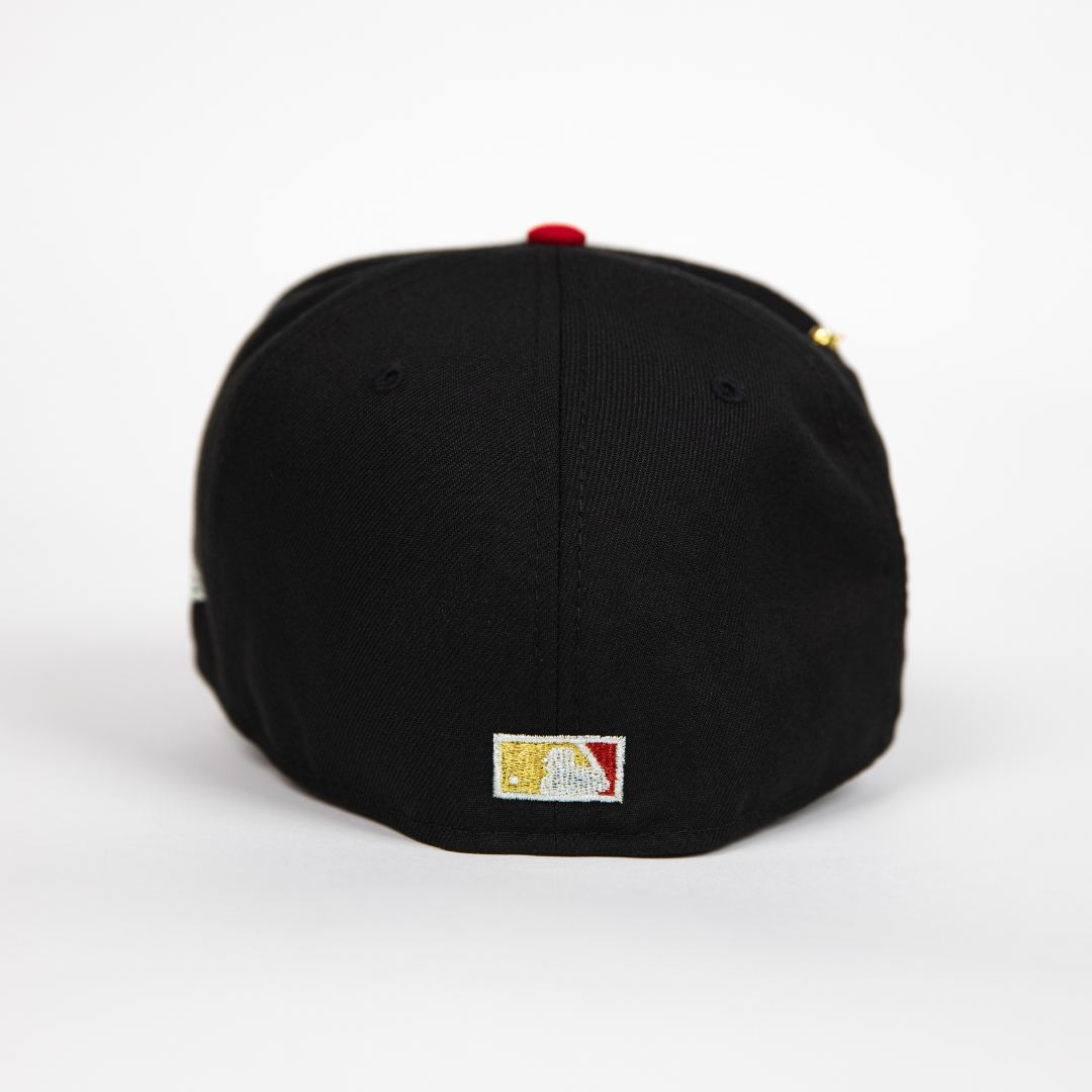NEW ERA EXCLUSIVE 59FIFTY BLACK/ BROWN NEW YORK YANKEES "CITY OF ANGELS" W/ 2000 WORLD SERIES CHAMPIONS SIDE PATCH