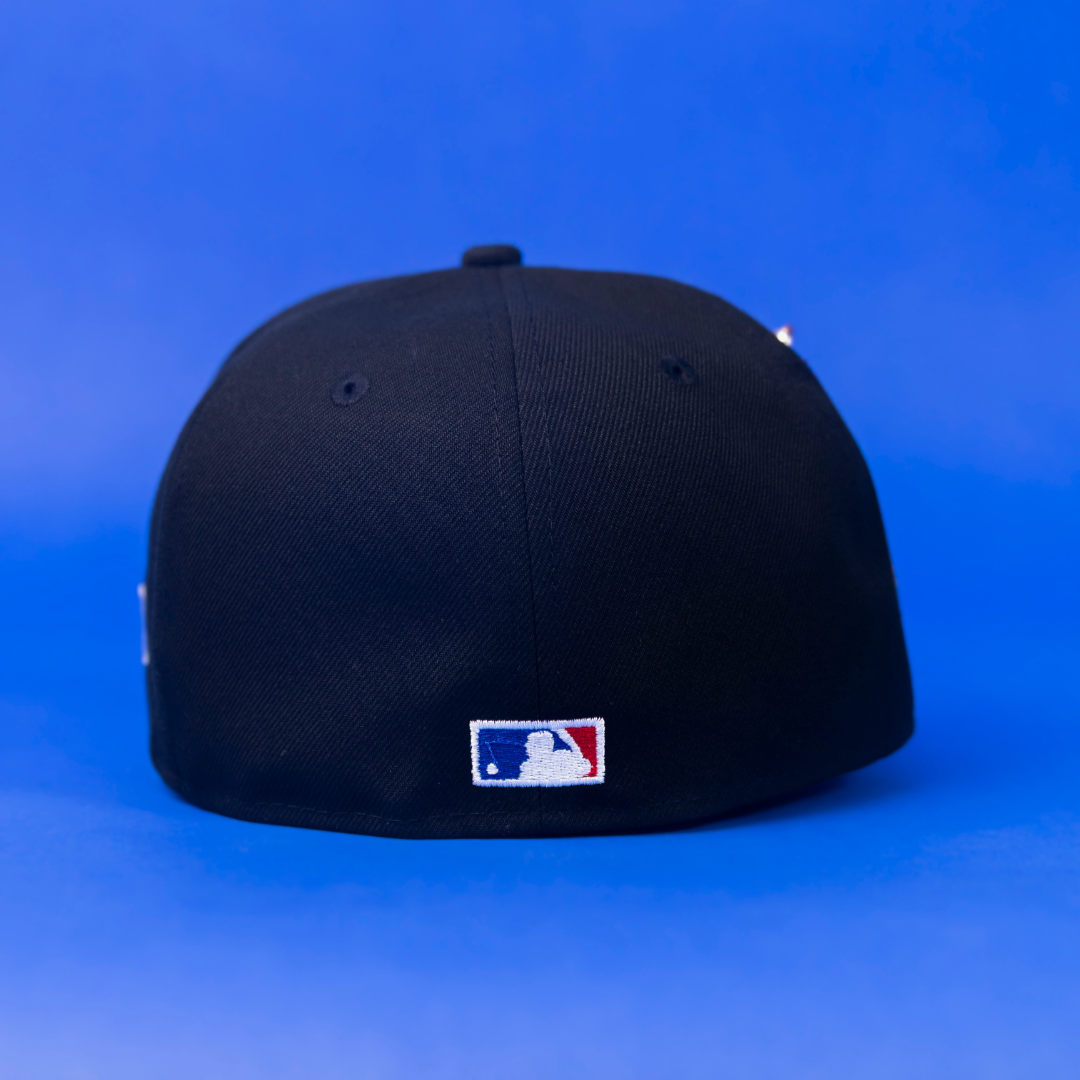 NEW ERA 59FIFTY BLACK ANAHEIM ANGELS W/ 40TH ANNIVERSARY SIDE PATCH