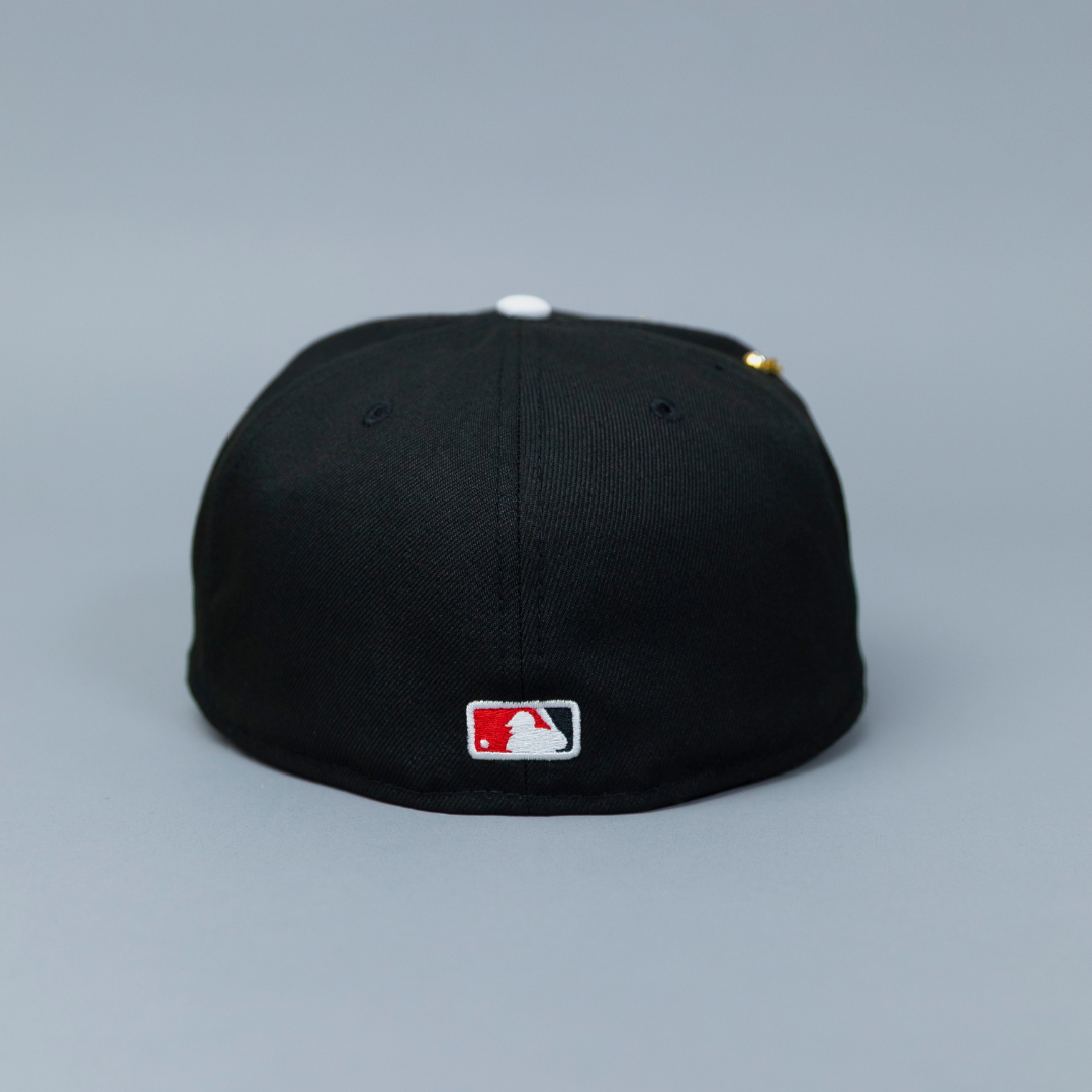 NEW ERA EXCLUSIVE 59FIFTY BLACK LOS ANGELES DODGERS W/ 2024 WORLD SERIES CHAMPIONS SIDE PATCH