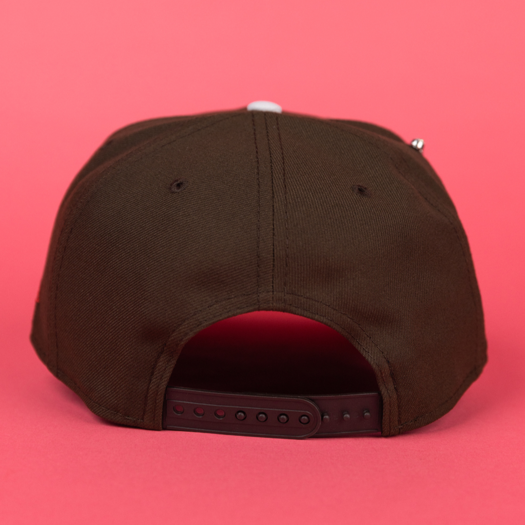 NEW ERA EXCLUSIVE 9FIFTY BROWN UPSIDE DOWN ARIZONA DIAMONDBACKS SNAPBACK W/ 1998 INAUGURAL SEASON PATCH