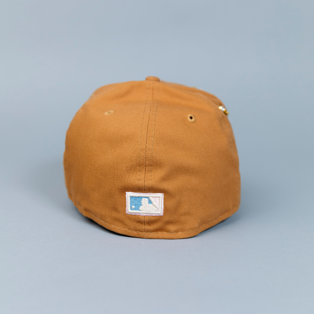 NEW ERA EXCLUSIVE 59FIFTY BRONZE LOS ANGELES DODGERS W/ 50TH ANNIVERSARY SIDE PATCH