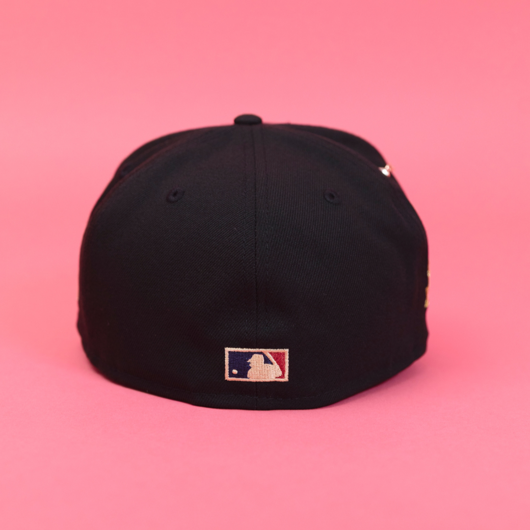 NEW ERA EXCLUSIVE 59FIFTY BLACK OAKLAND ATHLETICS W/ "BATTLE OF THE BAY" SIDE PATCH
