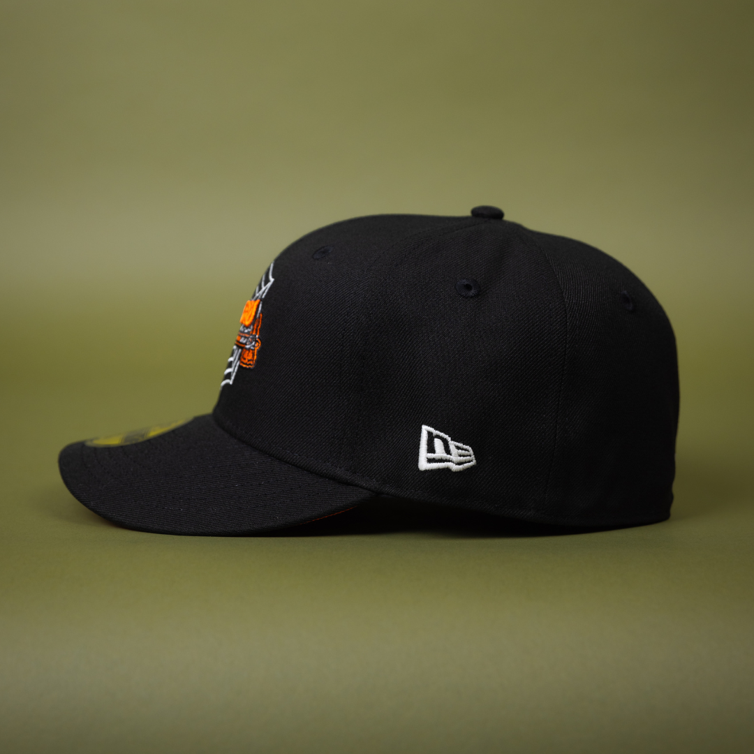 NEW ERA EXCLUSIVE 59FIFTY BLACK ATLANTA BRAVES W/ SPIDER WEB LOGO + 1999 WORLD SERIES SIDE PATCH
