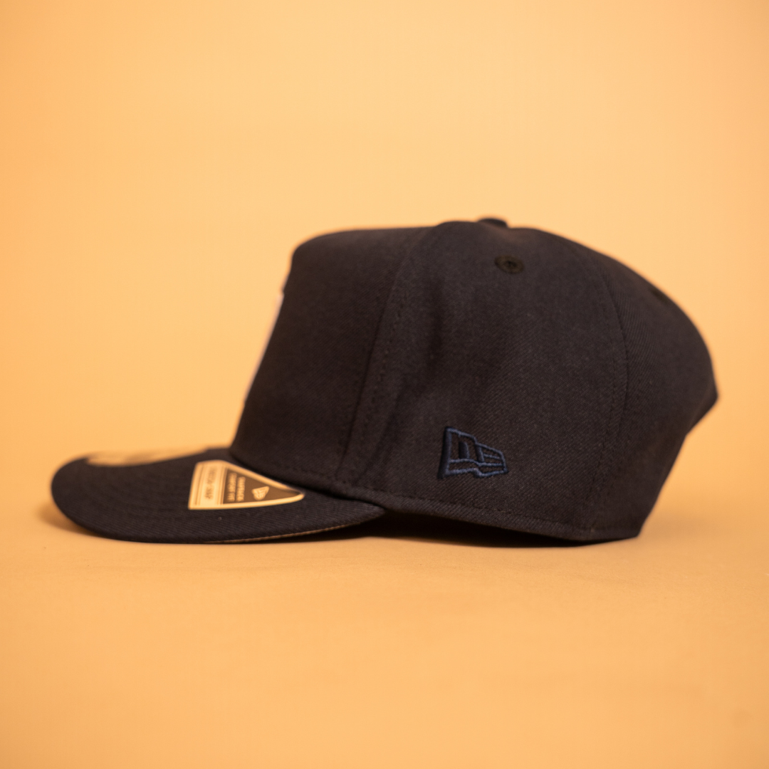 NEW ERA EXCLUSIVE 9FIFTY A-FRAME NAVY SAN DIEGO PADRES SNAPBACK W/ 1998 WORLD SERIES SIDE PATCH