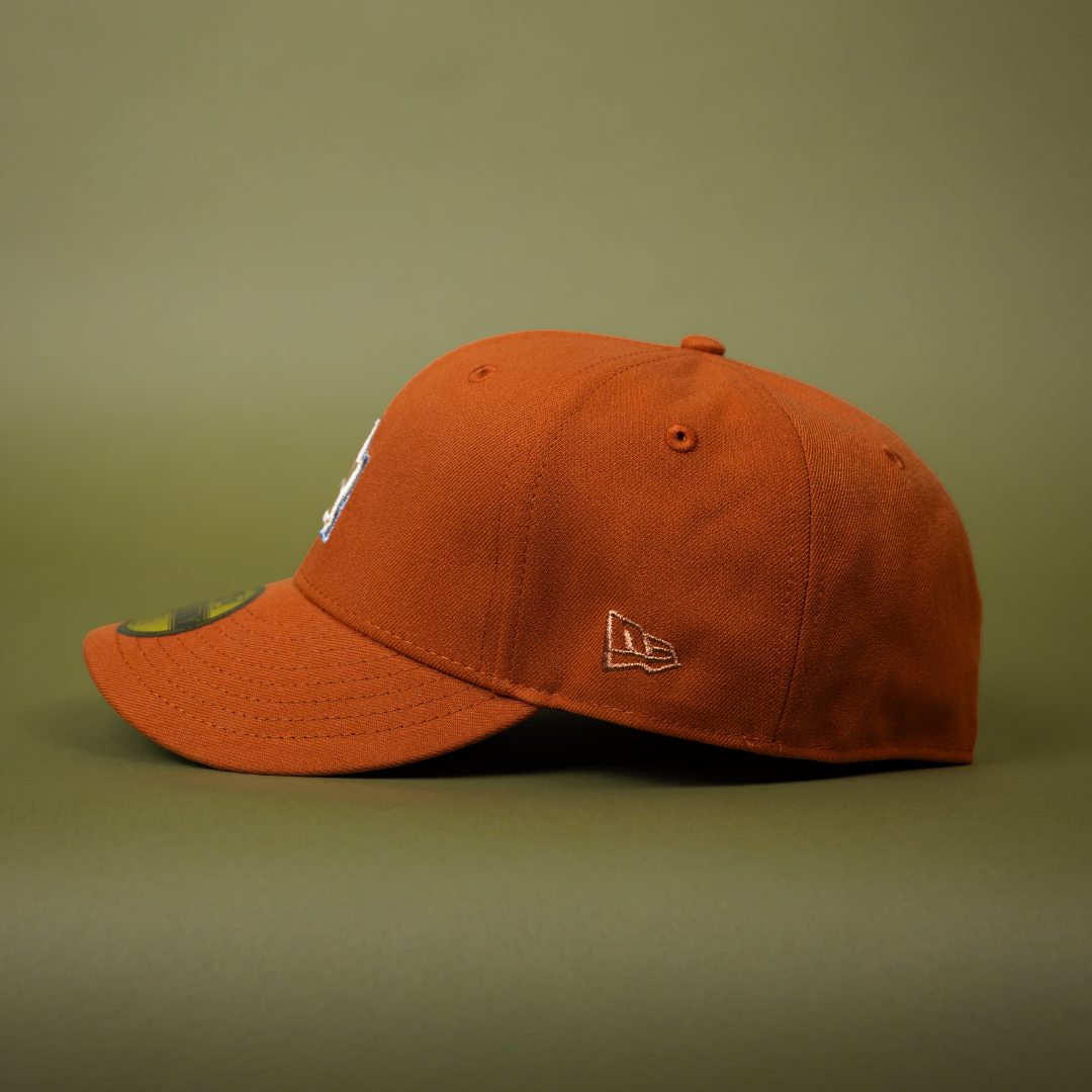 NEW ERA EXCLUSIVE 59FIFTY RUST LOS ANGELES DODGERS W/ WORLD SERIES CHAMPIONS SIDE PATCH