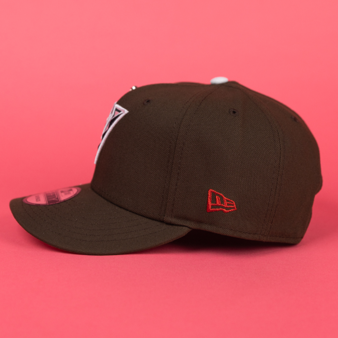 NEW ERA EXCLUSIVE 9FIFTY BROWN UPSIDE DOWN ARIZONA DIAMONDBACKS SNAPBACK W/ 1998 INAUGURAL SEASON PATCH