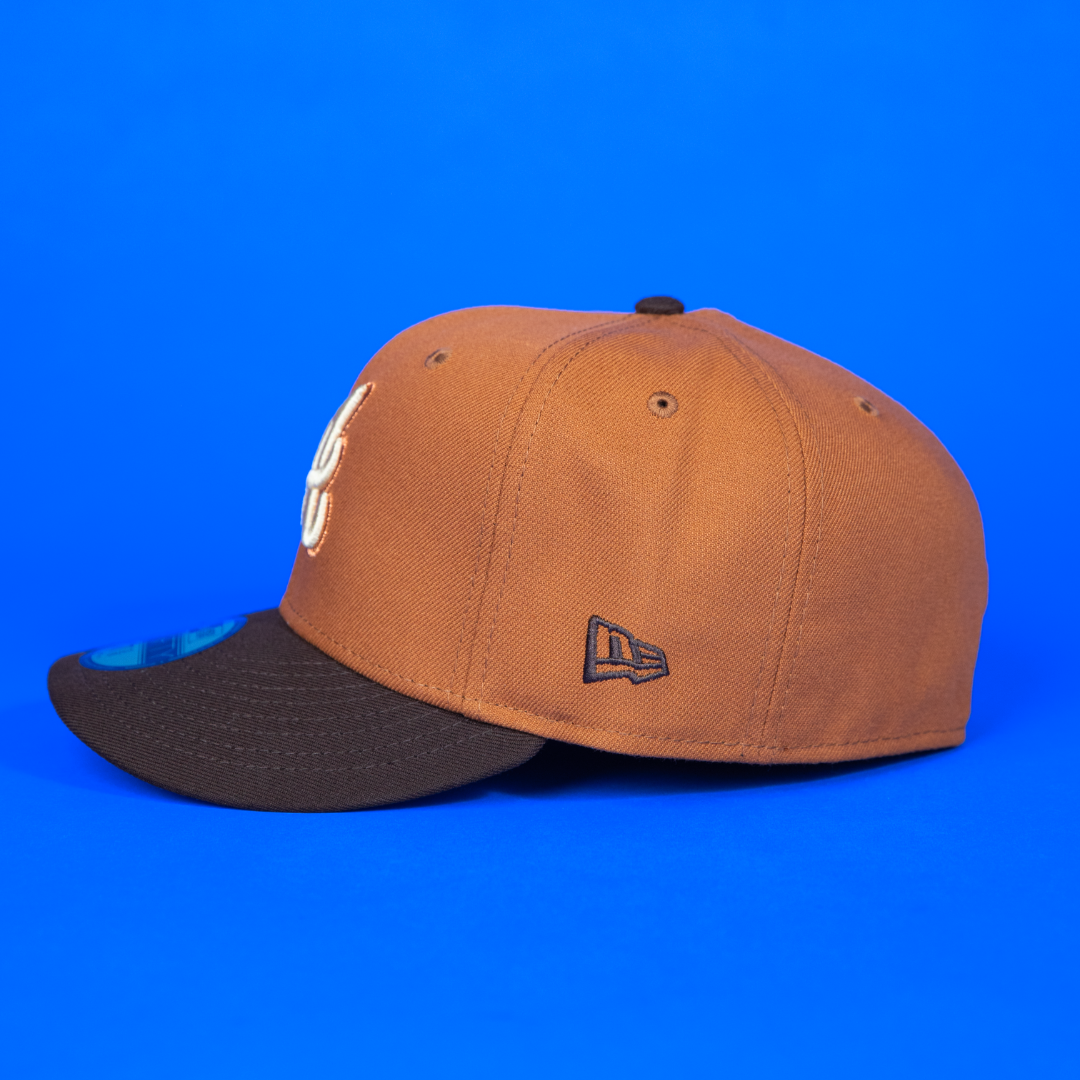 NEW ERA 59FIFTY RUST/ WALNUT ATLANTA BRAVES W/ 2000 ALL STAR GAME SIDE PATCH