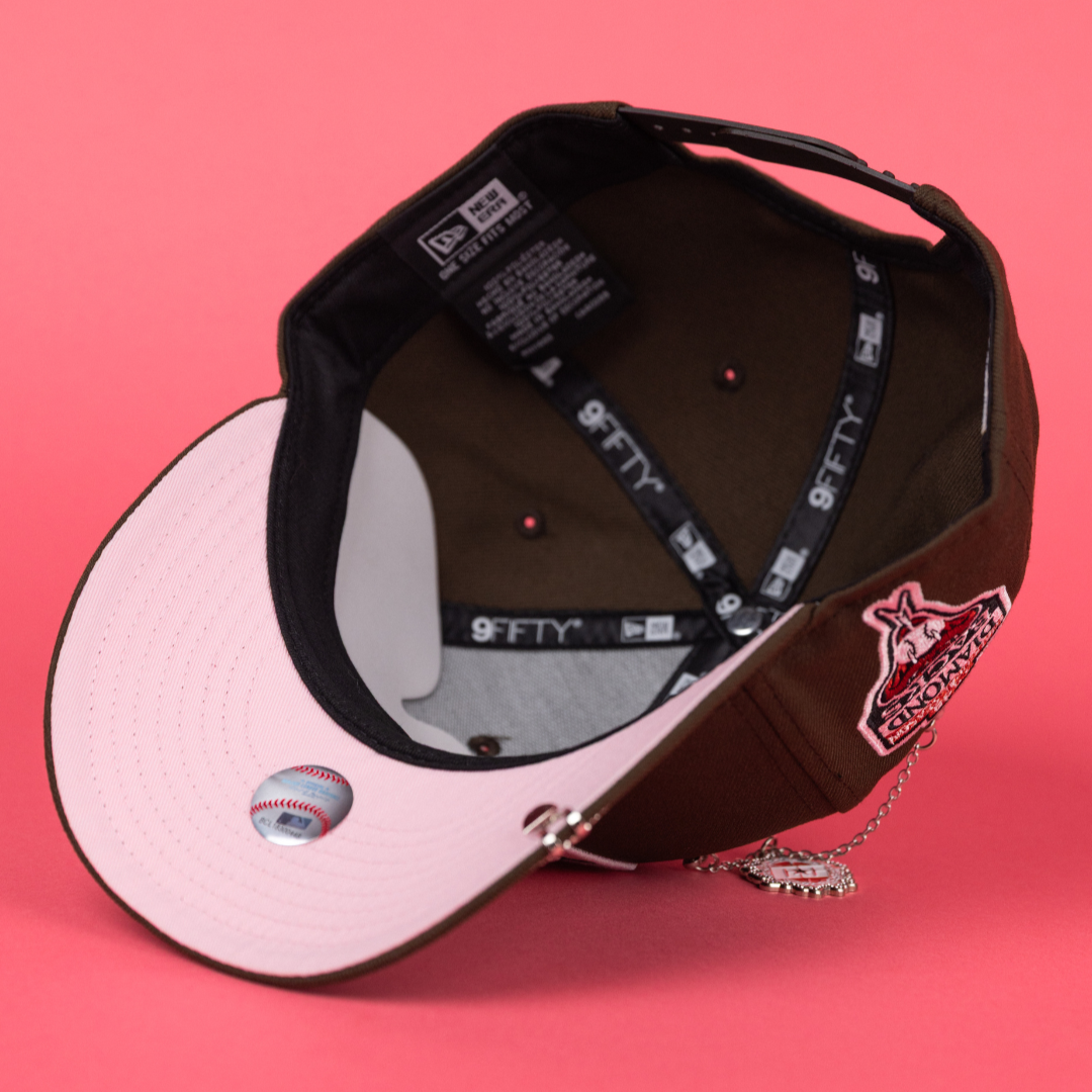 NEW ERA EXCLUSIVE 9FIFTY BROWN UPSIDE DOWN ARIZONA DIAMONDBACKS SNAPBACK W/ 1998 INAUGURAL SEASON PATCH
