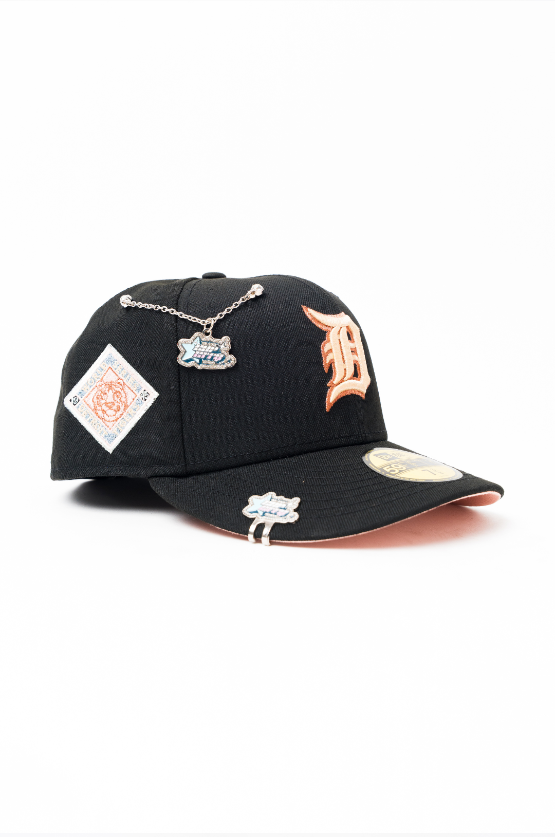 NEW ERA EXCLUSIVE 59FIFTY BLACK DETROIT TIGERS W/ 1945 WORLD SERIES SIDE PATCH