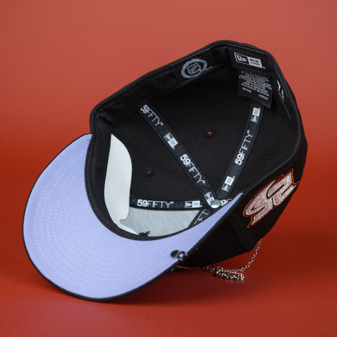 NEW ERA 59FIFTY BLACK ANAHEIM DUCKS W/ 25TH ANNIVERSARY SIDE PATCH
