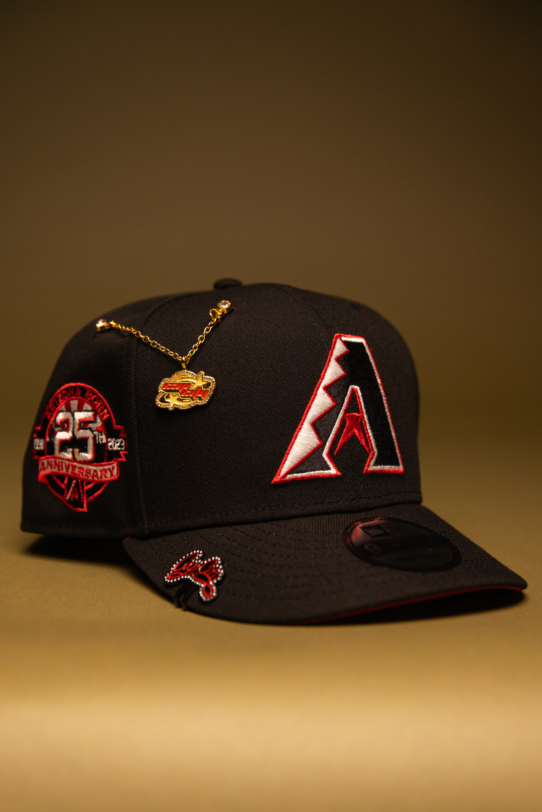 NEW ERA EXCLUSIVE 9FIFTY BLACK ARIZONA DIAMONDBACKS SNAPBACK W/ 25TH ANNIVERSARY SIDE PATCH