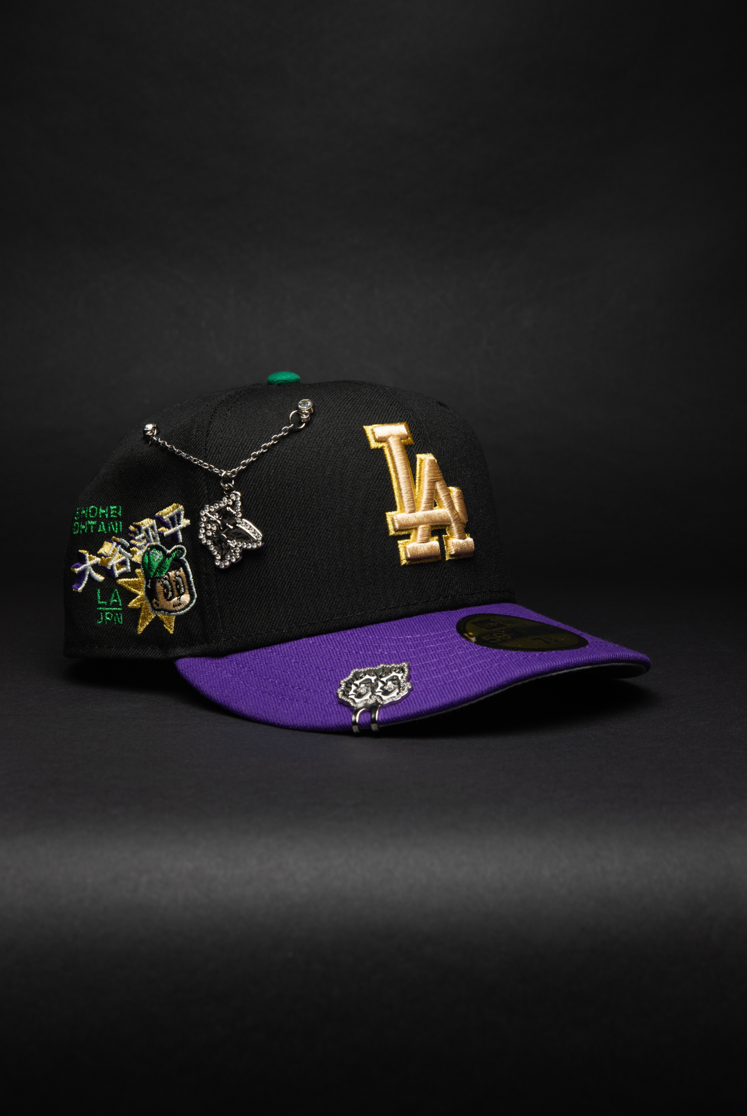 NEW ERA EXCLUSIVE 59FIFTY BLACK/PURPLE LOS ANGELES DODGERS W/ SHOHEI OHTANI SIDE PATCH
