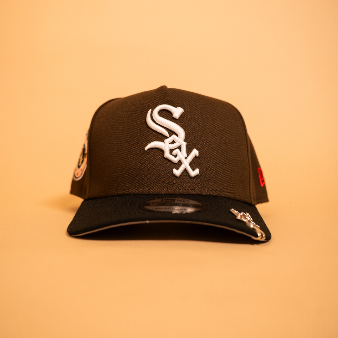 NEW ERA EXCLUSIVE 9FIFTY A-FRAME BROWN /BLACK CHICAGO WHITE SOX W/ ALL STAR YEARS SIDE PATCH