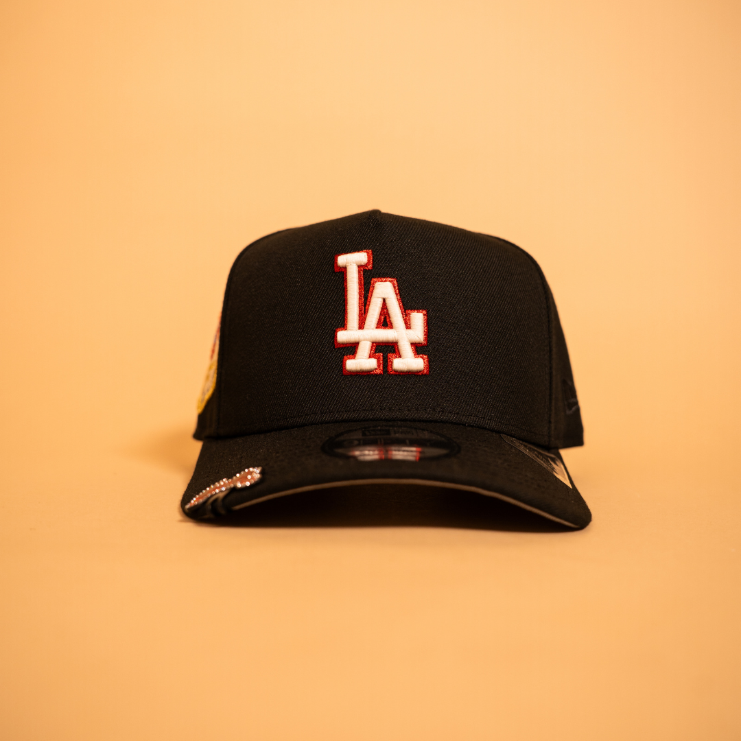 NEW ERA EXCLUSIVE 9FIFTY A-FRAME BLACK LOS ANGELES DODGERS SNAPBACK W/ OLYMPIC SIDE PATCH