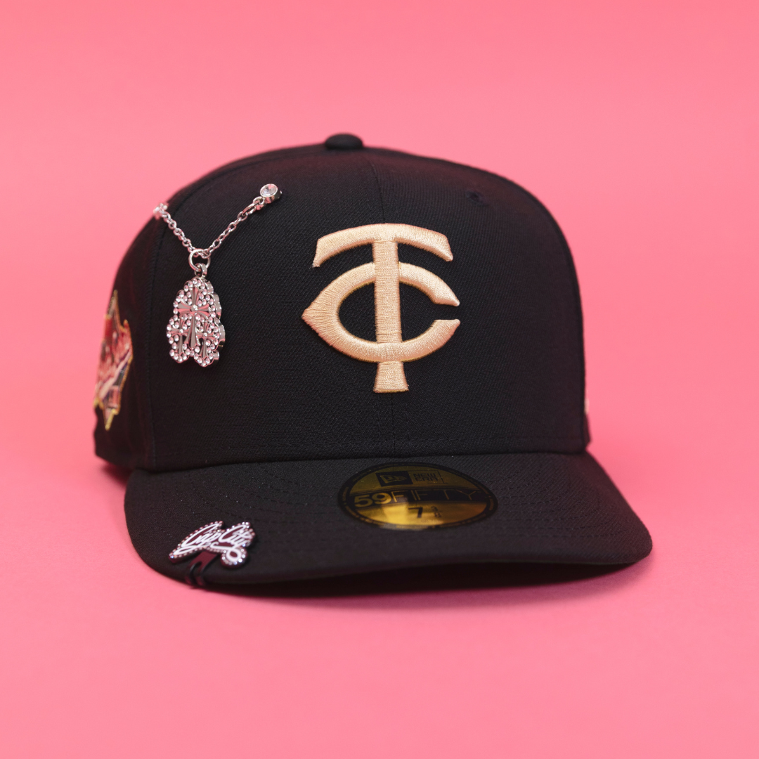 NEW ERA 59FIFTY BLACK MINNESOTA TWINS W/ 1991 WORLD SERIES SIDE PATCH