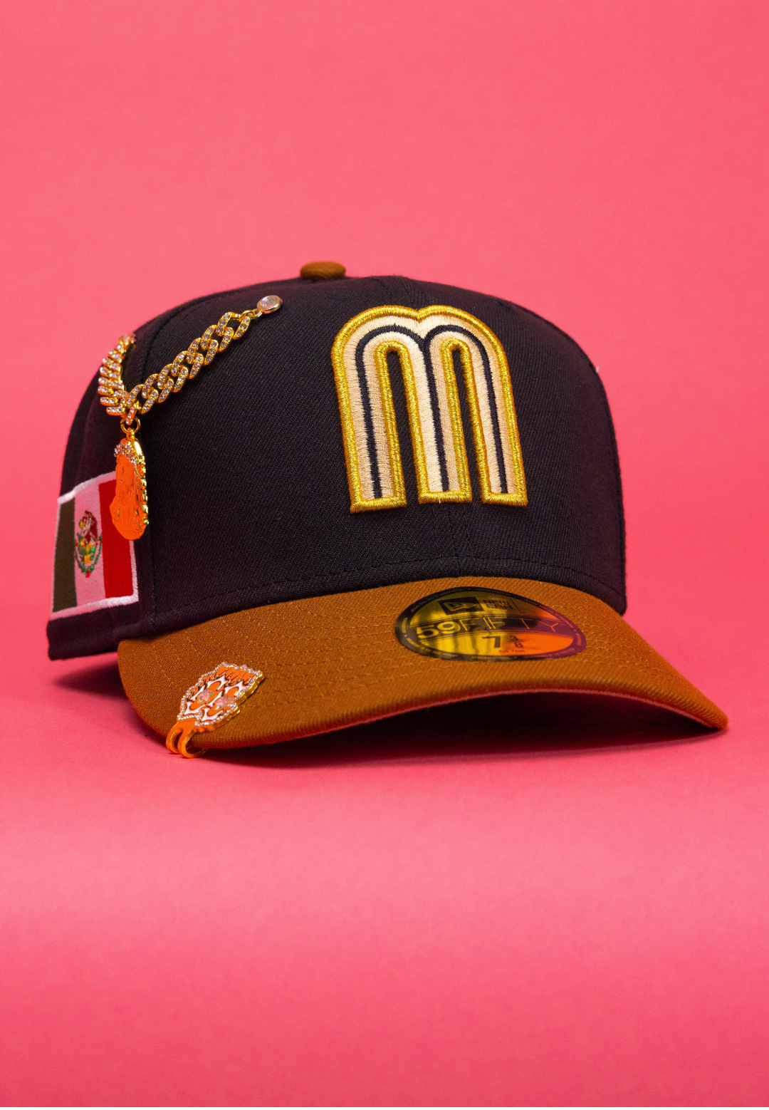 New Era Exclusive 59Fifty Black/Khaki 2026 WBC Mexico W/ Mexican Flag Side Patch