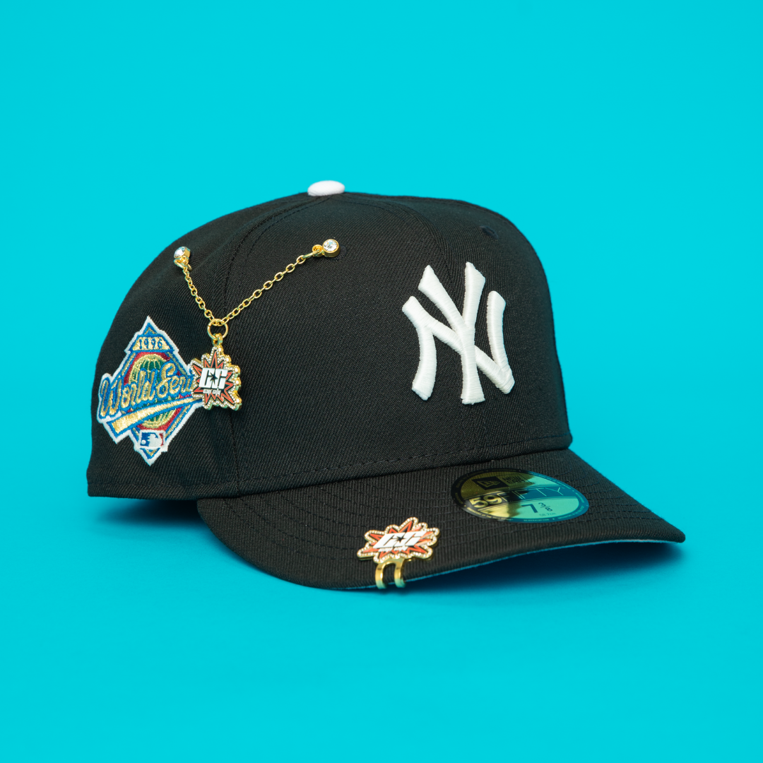 NEW ERA EXCLUSIVE 59FIFTY BLACK NEW YORK YANKEES W/ 1996 WORLD SERIES SIDE PATCH