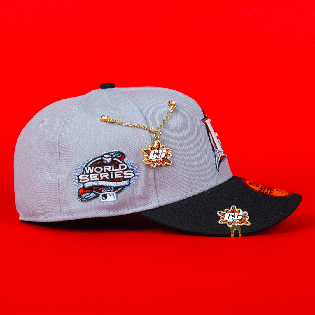 NEW ERA EXCLUSIVE 59FIFTY GREY/ BLACK FLORIDA MARLINS W/ 1997 WORLD SERIES SIDE PATCH