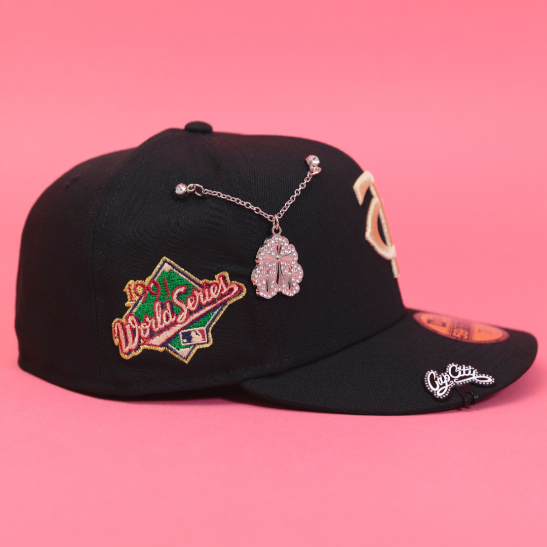 NEW ERA 59FIFTY BLACK MINNESOTA TWINS W/ 1991 WORLD SERIES SIDE PATCH