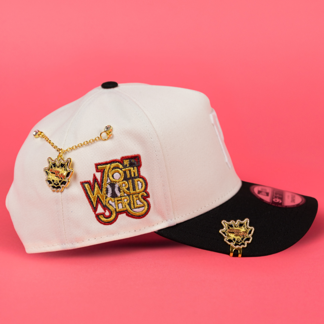 NEW ERA 9FIFTY A-FRAME CHROME/ BLACK PITTSBURGH PIRATES SNAPBACK W/ 76TH WORLD SERIES SIDE PATCH