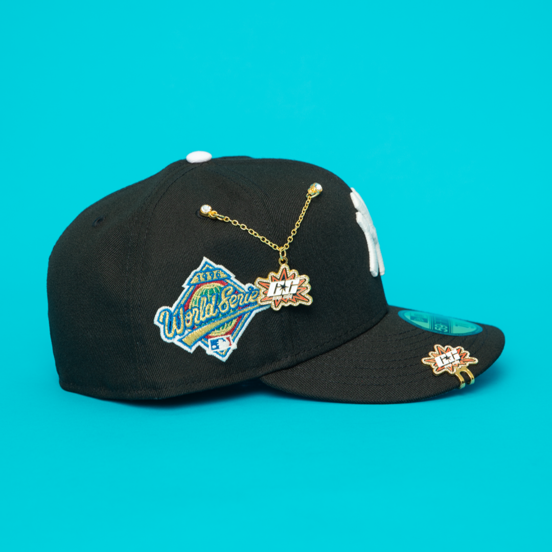 NEW ERA EXCLUSIVE 59FIFTY BLACK NEW YORK YANKEES W/ 1996 WORLD SERIES SIDE PATCH