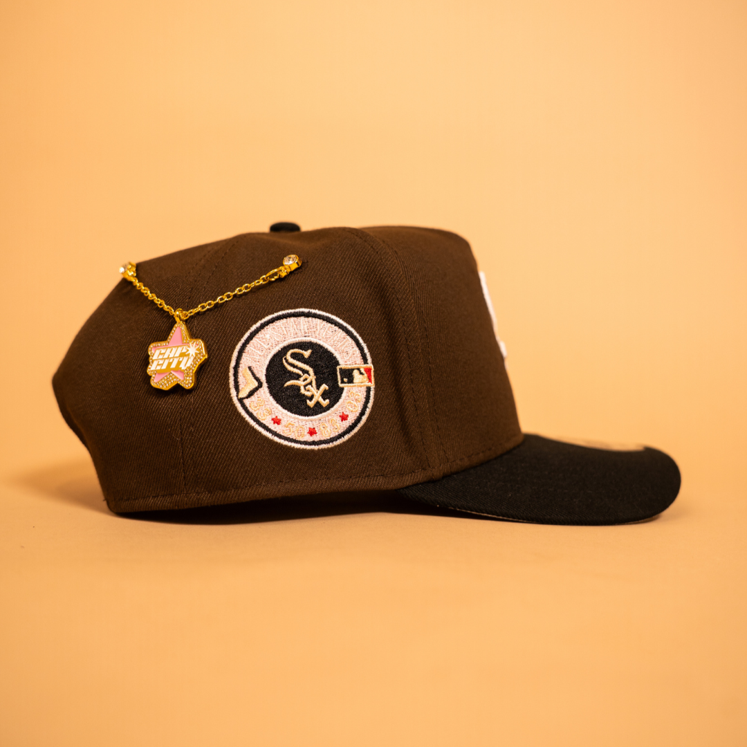 NEW ERA EXCLUSIVE 9FIFTY A-FRAME BROWN /BLACK CHICAGO WHITE SOX W/ ALL STAR YEARS SIDE PATCH