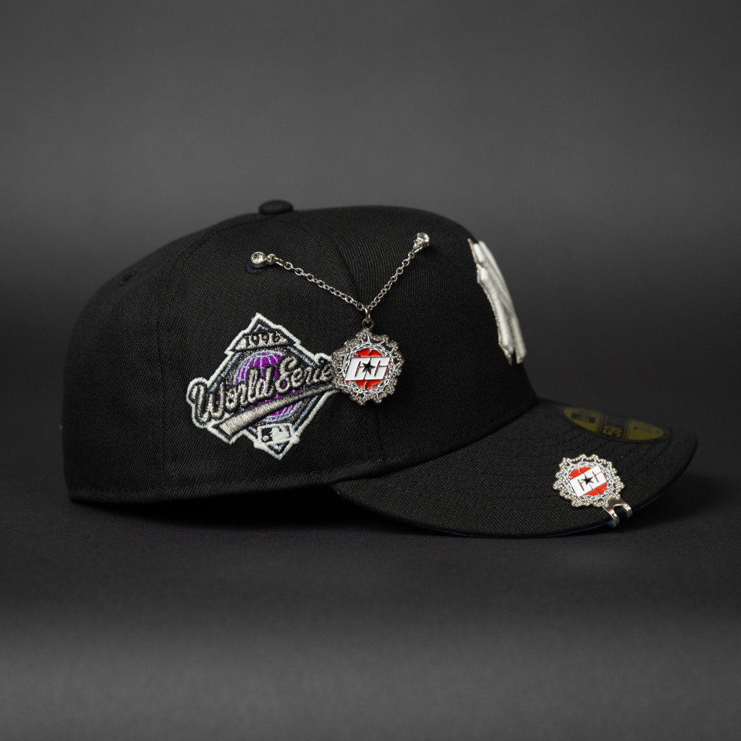 NEW ERA EXCLUSIVE 59FIFTY BLACK NEW YORK YANKEES W/ 1996 WORLD SERIES SIDE PATCH