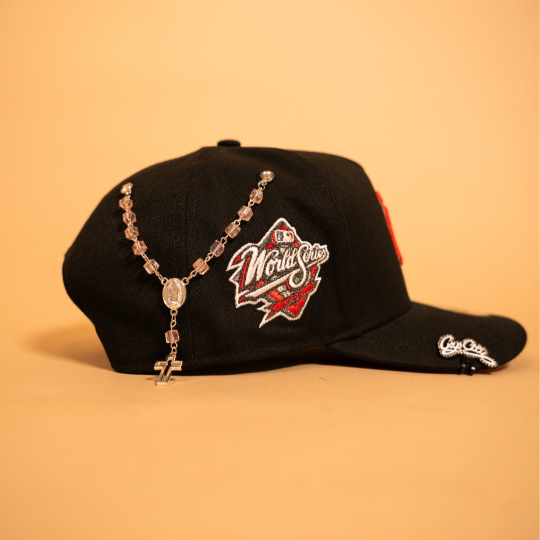 NEW ERA EXCLUSIVE 9FIFTY A-FRAME BLACK NEW YORK YANKEES SNAPBACK W/ 1999 WORLD SERIES SIDE PATCH