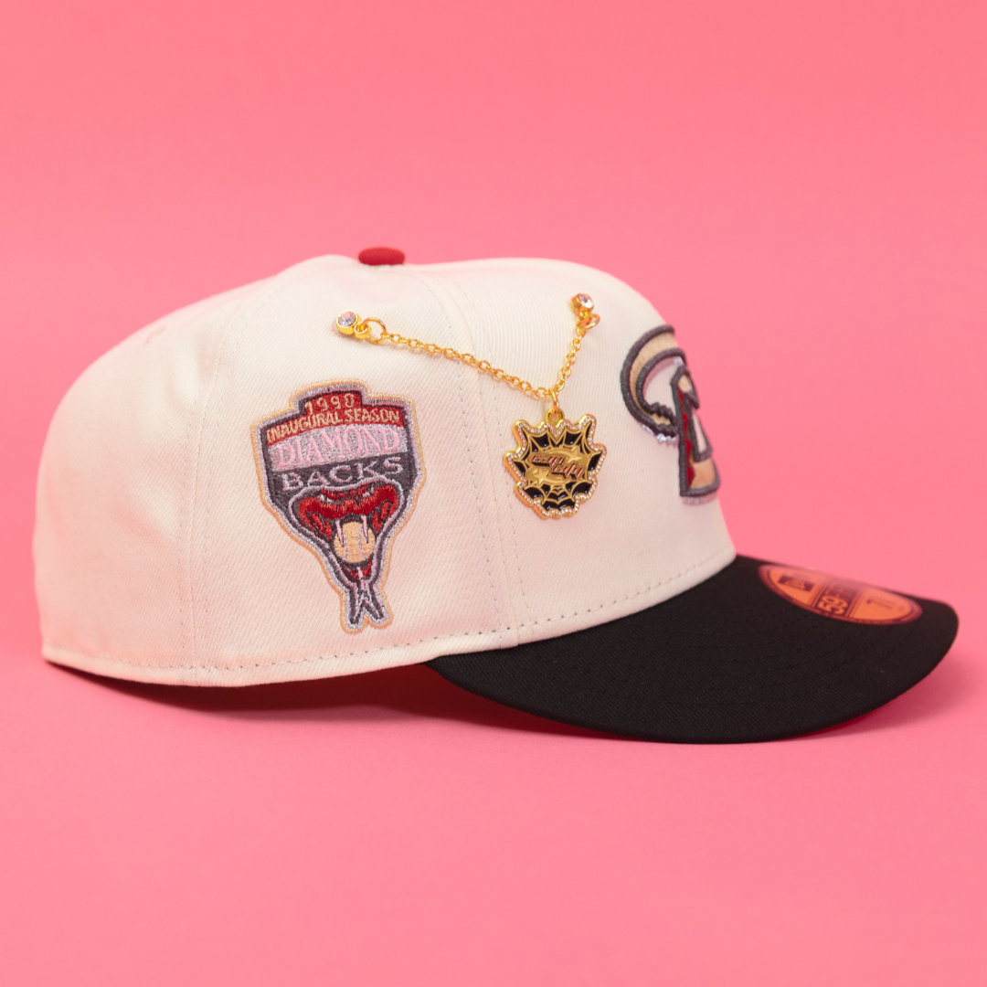 NEW ERA EXCLUSIVE 59FIFTY CHROME/ BLACK ARIZONA DIAMONDBACKS W/ 1998 INAUGURAL SEASON SIDE PATCH