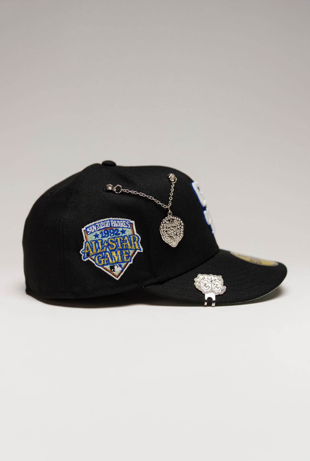 NEW ERA EXCLUSIVE 59FIFTY BLACK SAN DIEGO PADRES W/ ALL STAR GAME SIDE PATCH