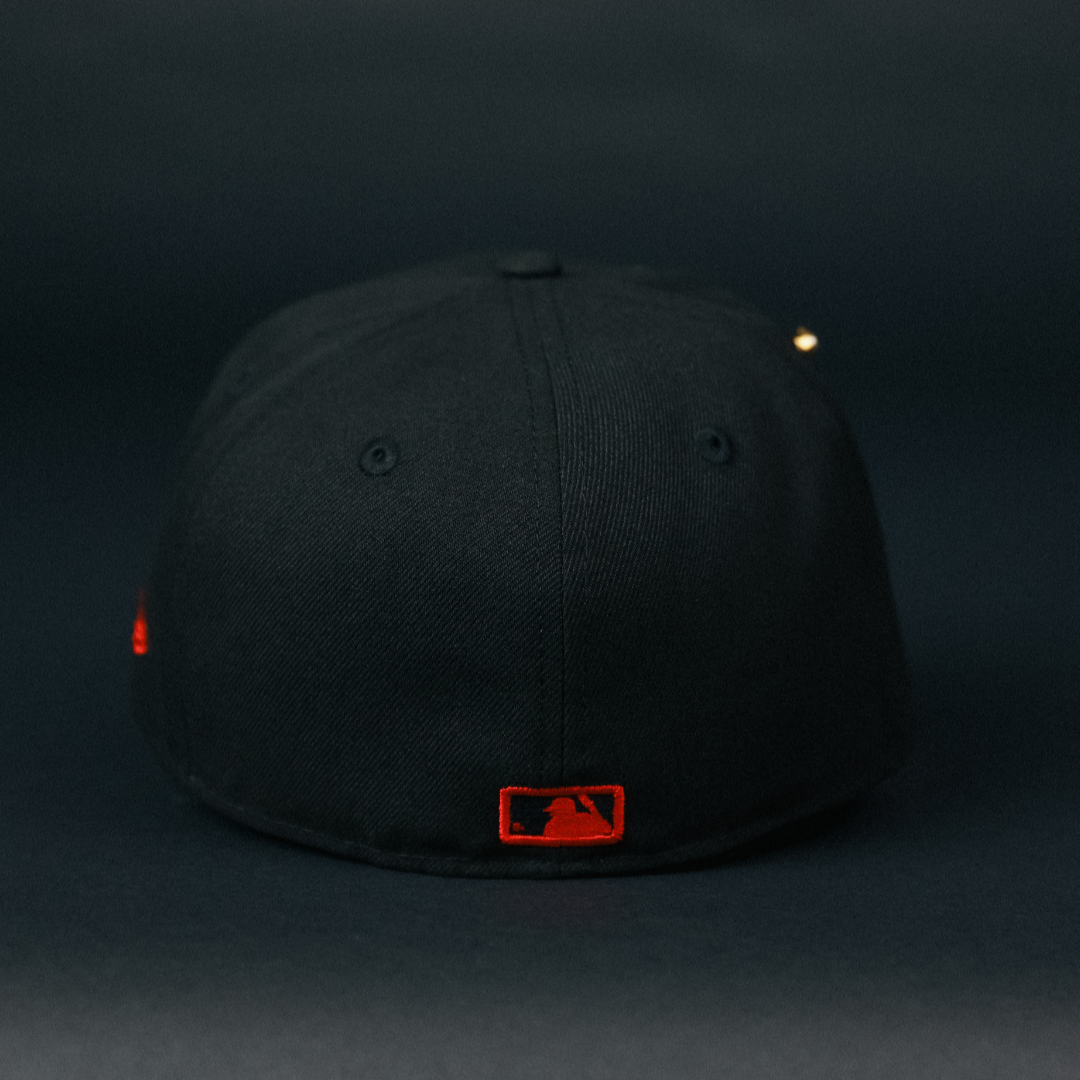 NEW ERA EXCLUSIVE 59FIFTY BLACKED OUT LOS ANGELES DODGERS W/ WORLD SERIES CHAMPIONS SIDE PATCH