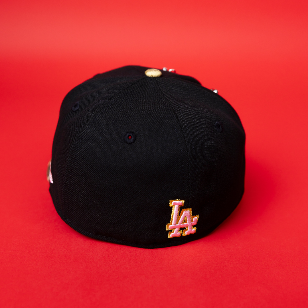 NEW ERA EXCLUSIVE 59FIFTY BLACK/ REALTREE LOS ANGELES DODGERS W/ JAPANESE PINK BLOSSOM + 'SHOHEI OHTANI" SIDE PATCH