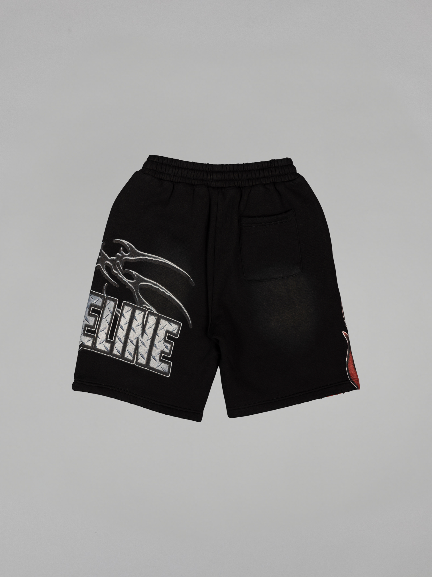 CAP CITY X SHORELINE MAFIA BLACK/RED STEEL SHORTS - UNISEX