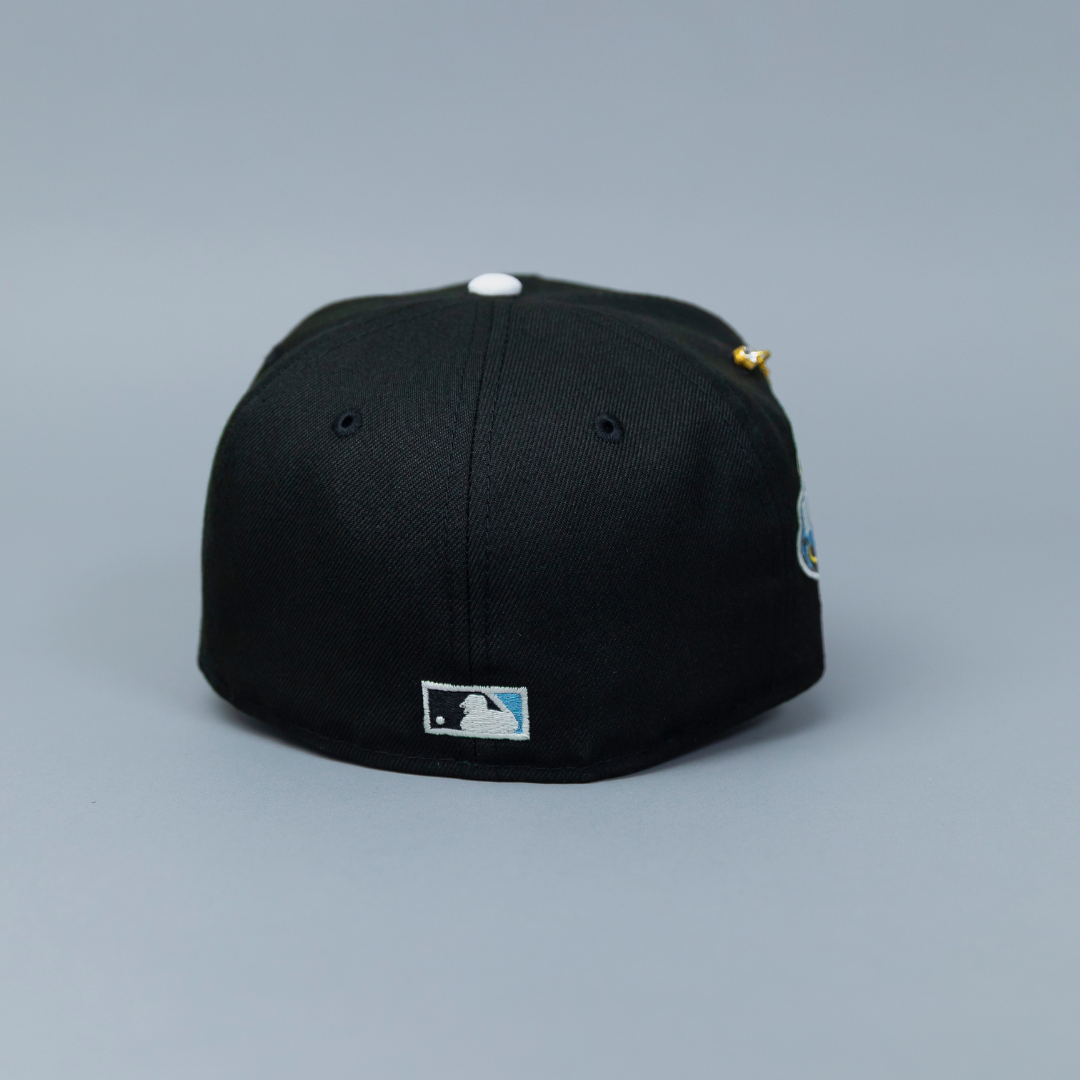NEW ERA EXCLUSIVE 59FIFTY BLACK LOS ANGELES DODGERS W/ 40TH ANNIVERSARY SIDE PATCH