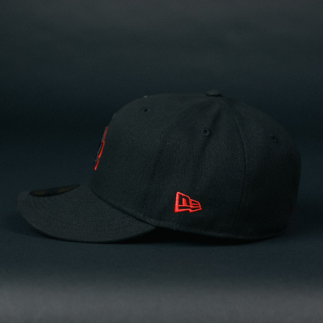NEW ERA EXCLUSIVE 59FIFTY BLACKED OUT LOS ANGELES DODGERS W/ WORLD SERIES CHAMPIONS SIDE PATCH