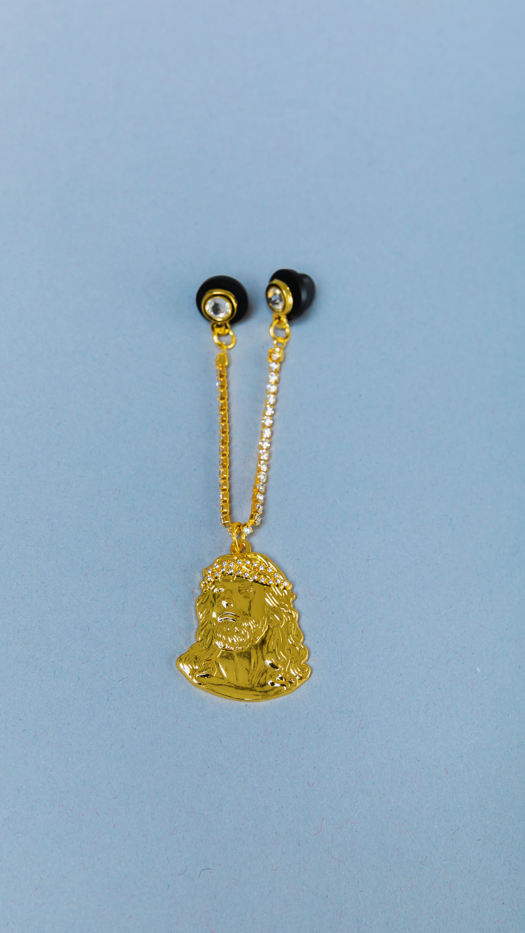 *NEW GOLD "JESUS CHRIST" ICED OUT CHAIN W/ RHINESTONES VERY LIMITED
