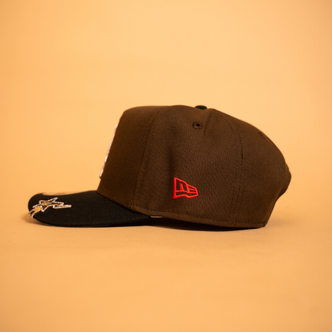 NEW ERA EXCLUSIVE 9FIFTY A-FRAME BROWN /BLACK CHICAGO WHITE SOX W/ ALL STAR YEARS SIDE PATCH