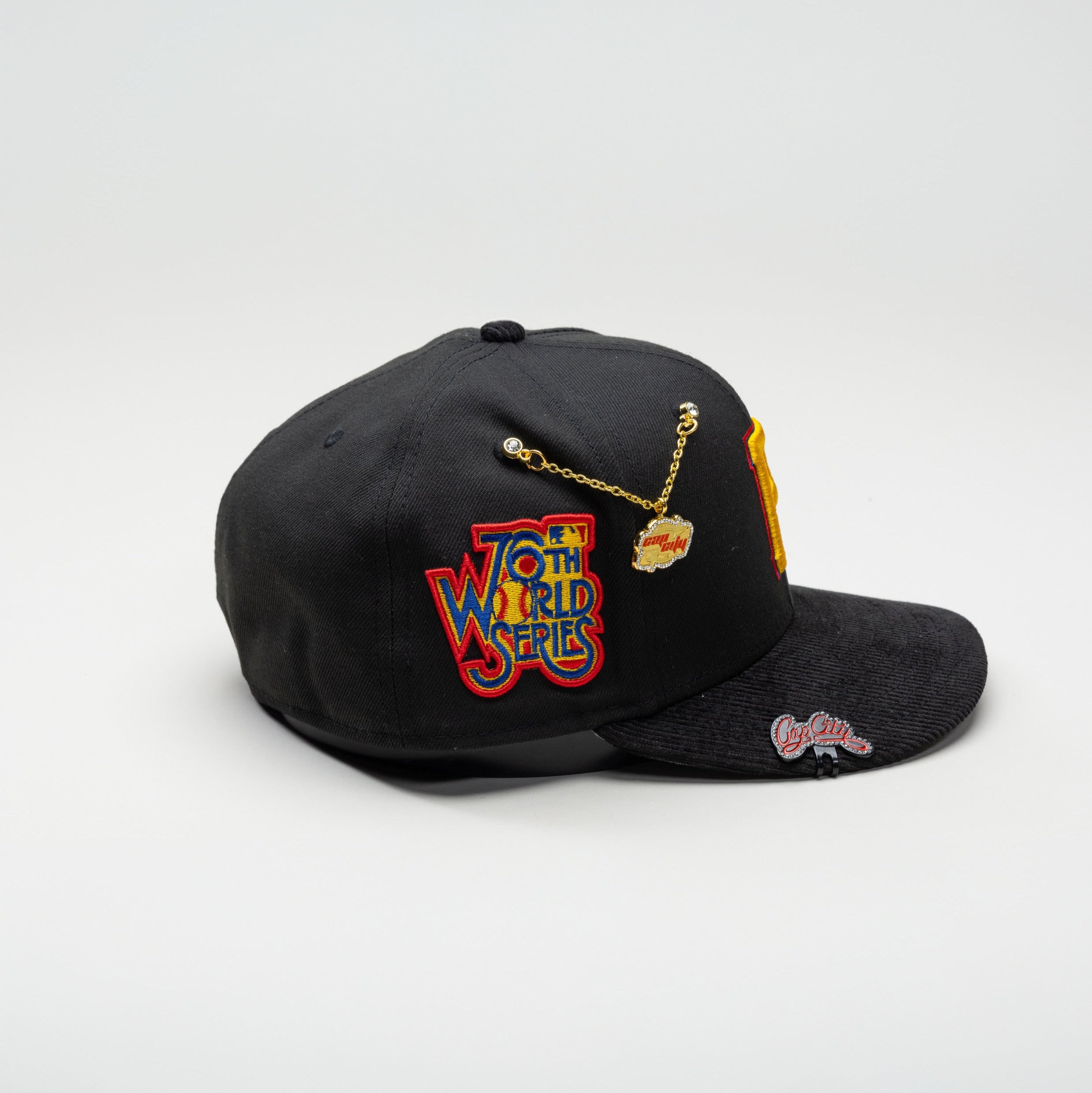 NEW ERA EXCLUSIVE 59FIFTY BLACK/ CORDUROY PITTSBURGH PIRATES W/ 76TH WORLD SERIES SIDE PATCH