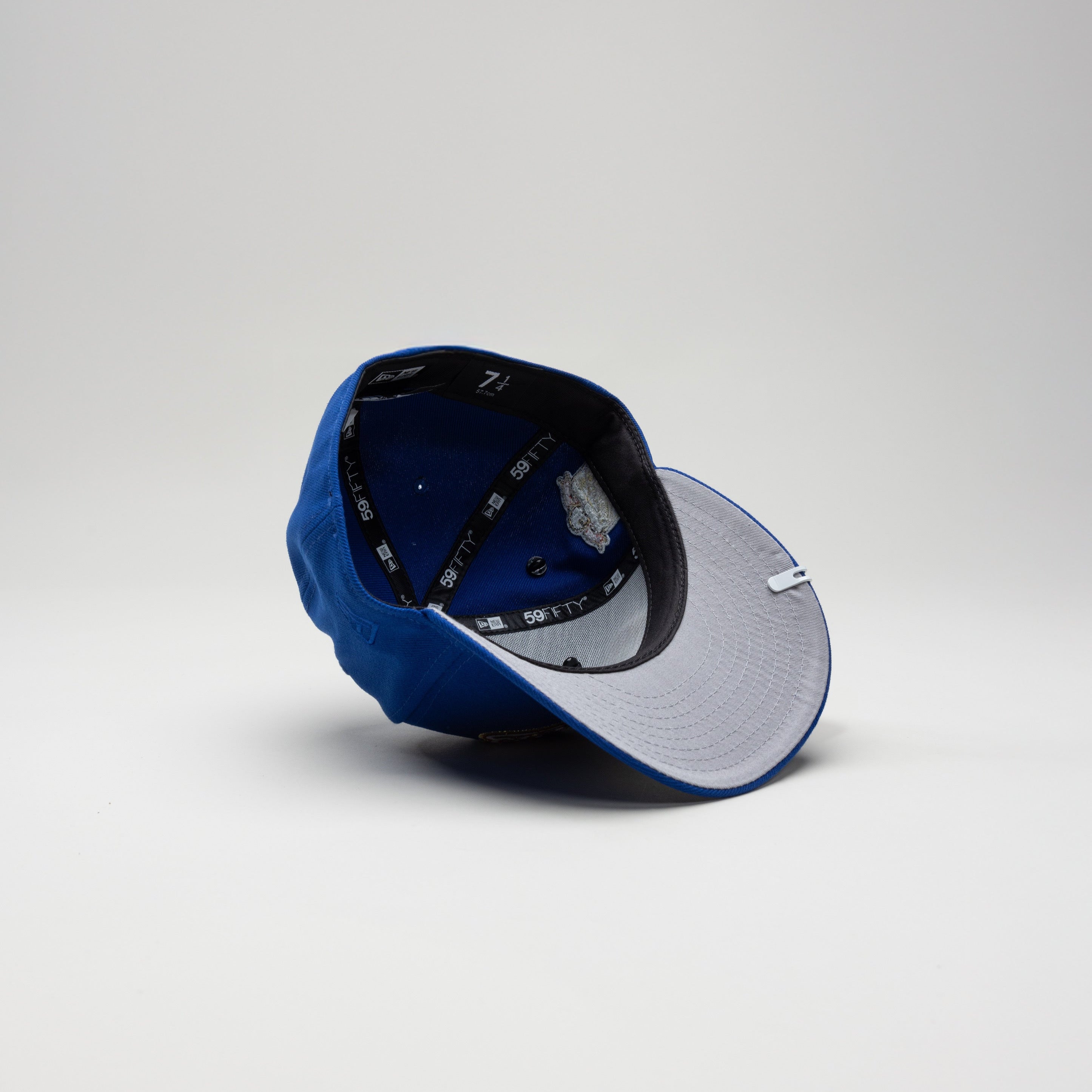 NEW ERA EXCLUSIVE 59FIFTY BLUE LOS ANGELES DODGERS SCRIPT W/ 40TH ANNIVERSARY SIDE PATCH