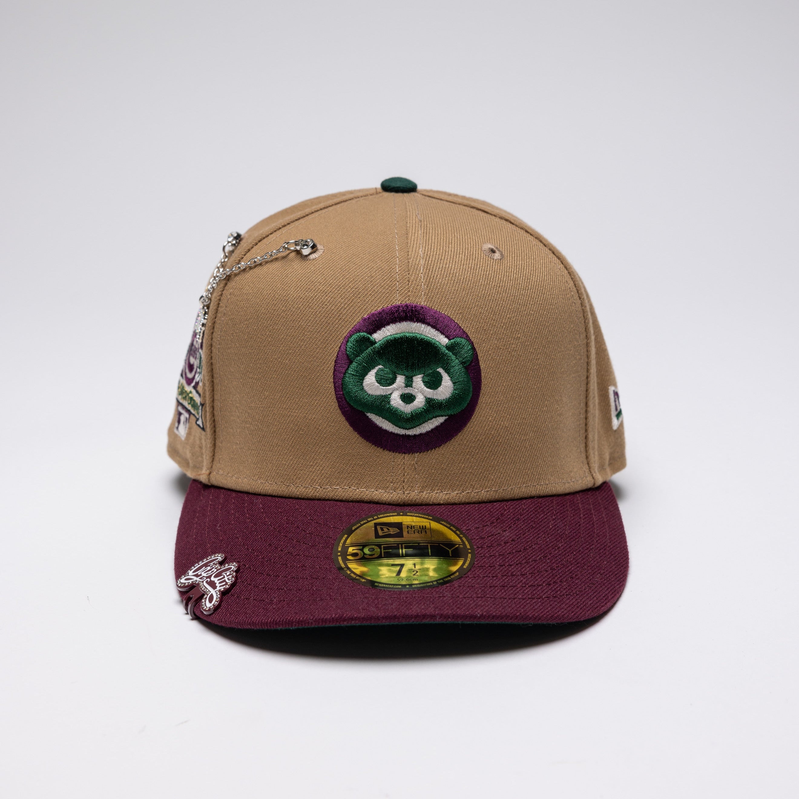 NEW ERA EXCLUSIVE 59FIFTY CAMEL BROWN/MAROON CHICAGO CUBS W/ 1990 ALL STAR GAME PATCH