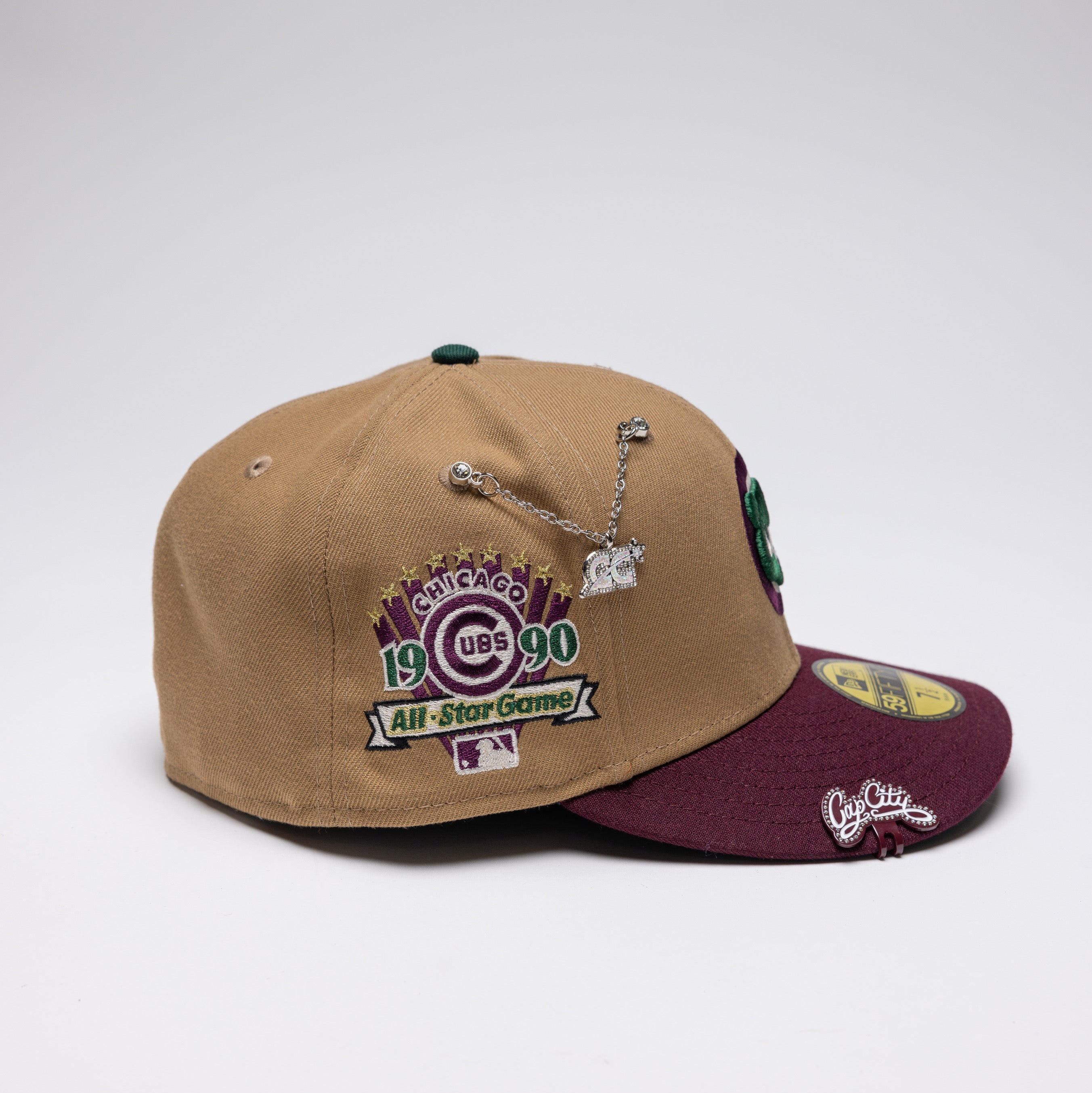 NEW ERA EXCLUSIVE 59FIFTY CAMEL BROWN/MAROON CHICAGO CUBS W/ 1990 ALL STAR GAME PATCH