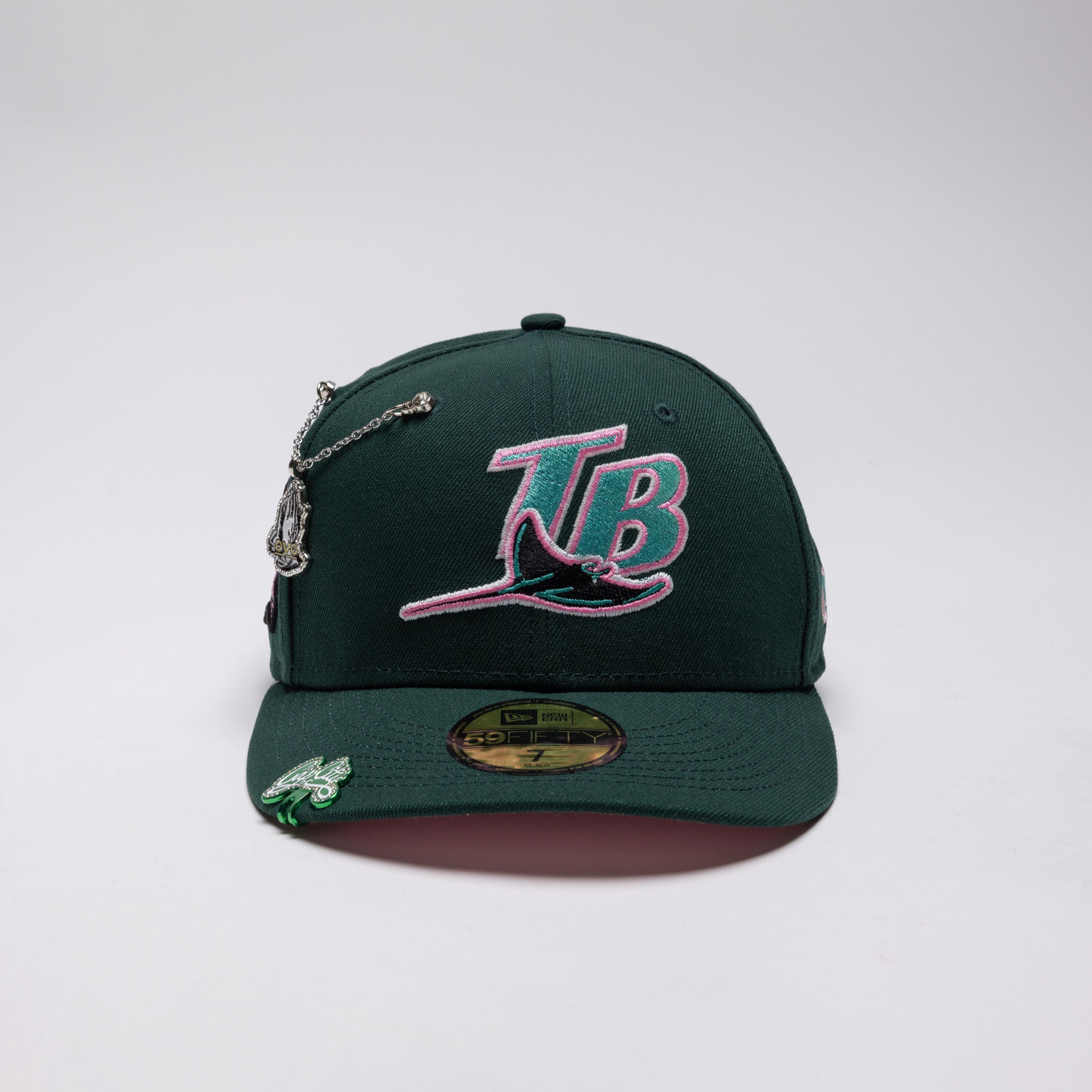 NEW ERA EXCLUSIVE 59FIFTY FOREST GREEN TAMPA BAY DEVILRAYS W/ 10TH ANN