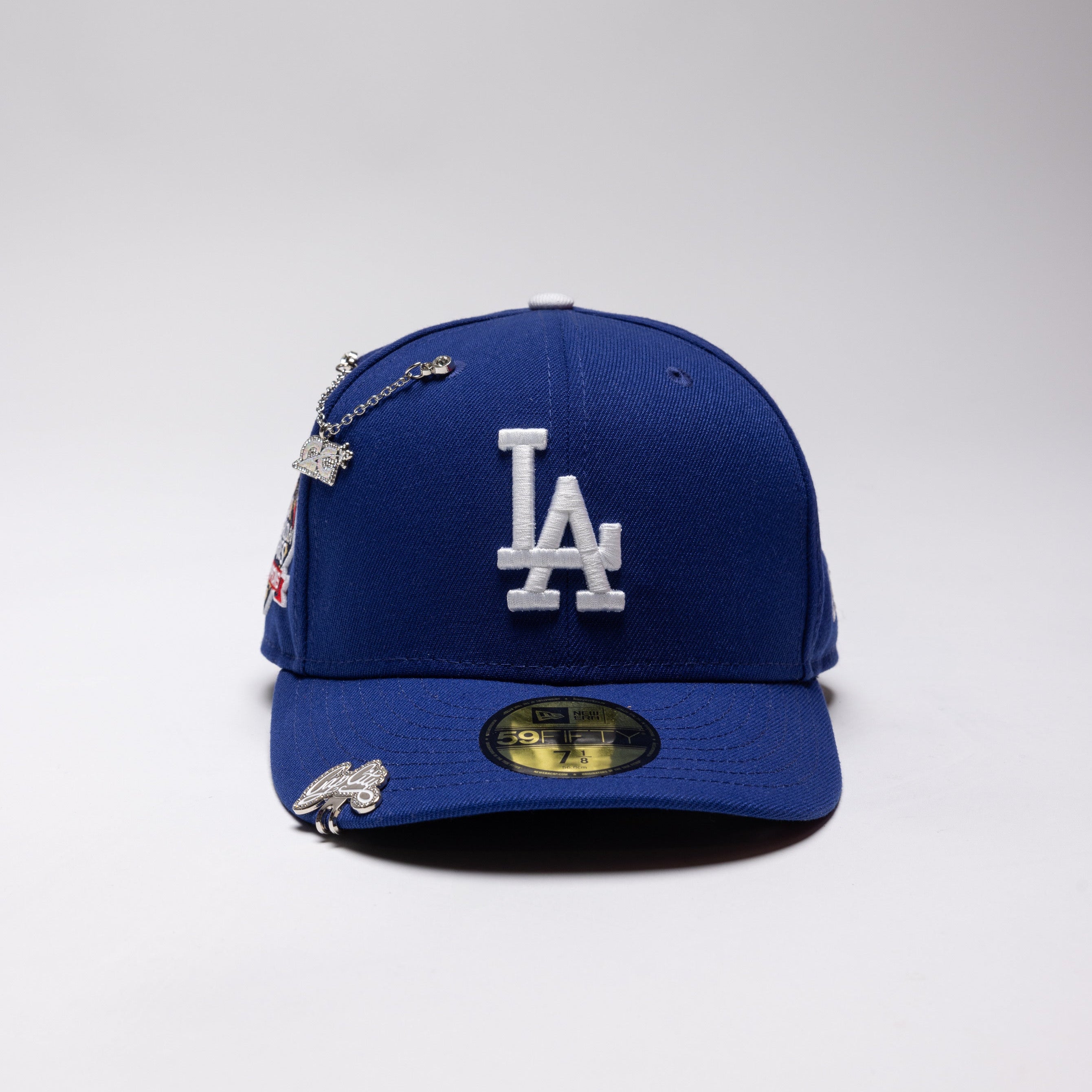 EXCLUSIVO DE NEW ERA 59FIFTY NEGRO SATINADO/BURDEOS AL REVÉS LOS DODGERS DE LOS ÁNGELES CON PARCHE DEL 40 ANIVERSARIO 