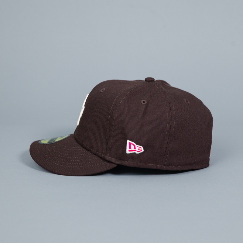 NEW ERA EXCLUSIVE 59FIFTY DARK BROWN LOS ANGELES DODGERS W/ 75TH WORLD SERIES SIDE PATCH