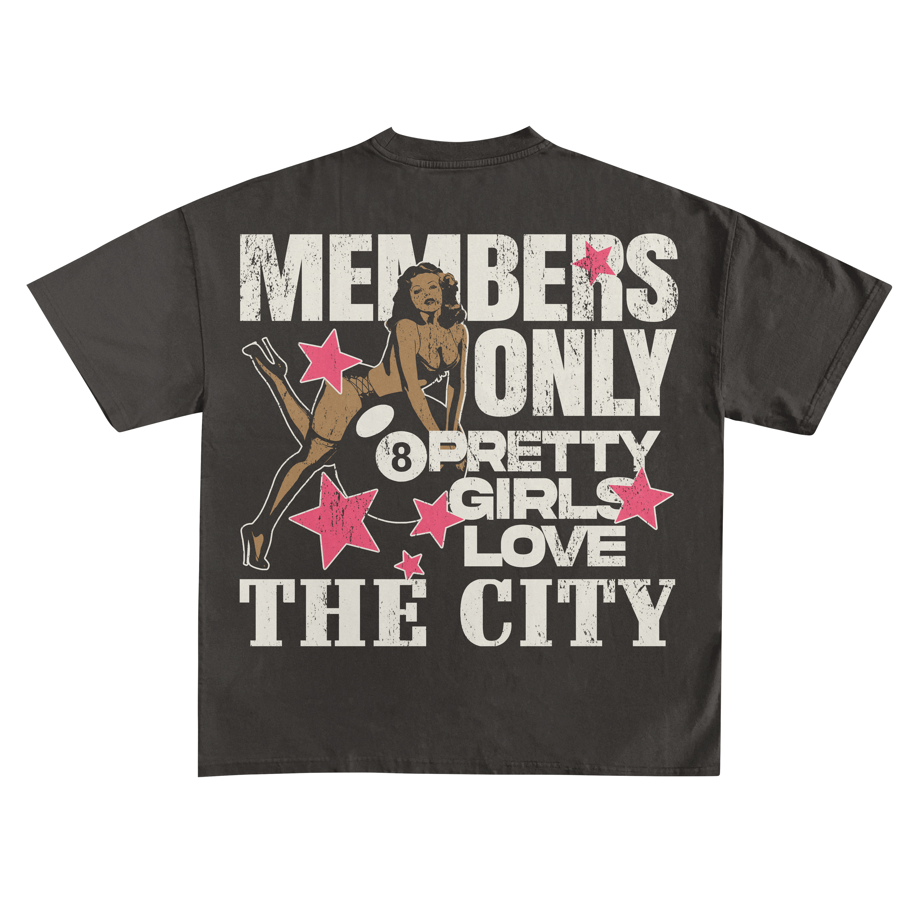 EXCLUSIVE CLUB GREY “PRETTY GIRLS LOVE THE CITY” OVERSIZED TEE