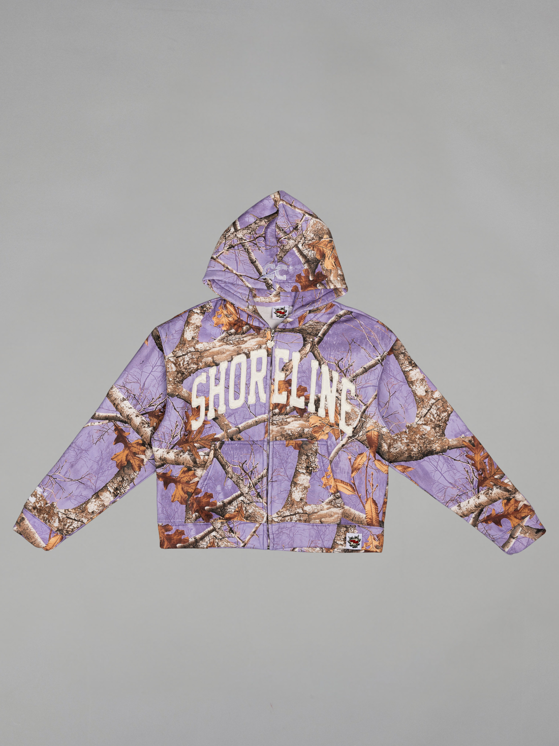 CAP CITY X SHORELINE MAFIA LAVENDER CAMO ZIP UP HOODIE -UNISEX
