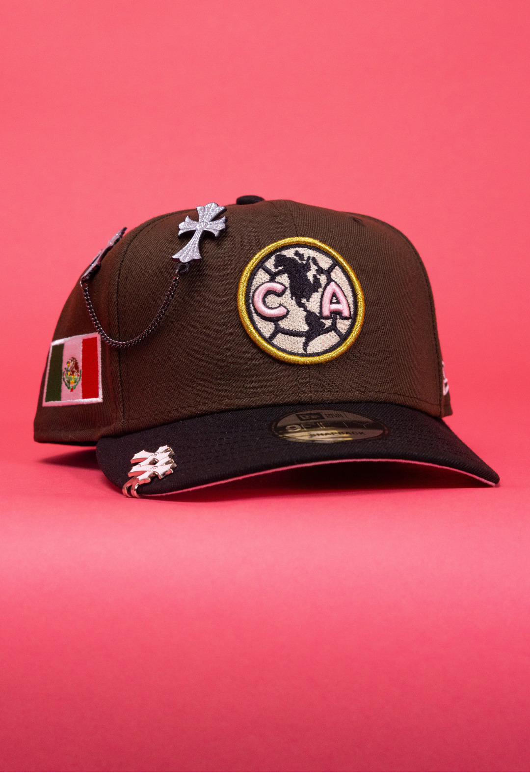 New Era Exclusive 9Fifty Brown/Black Club America Snapback W/ Mexico Flag Side Patch