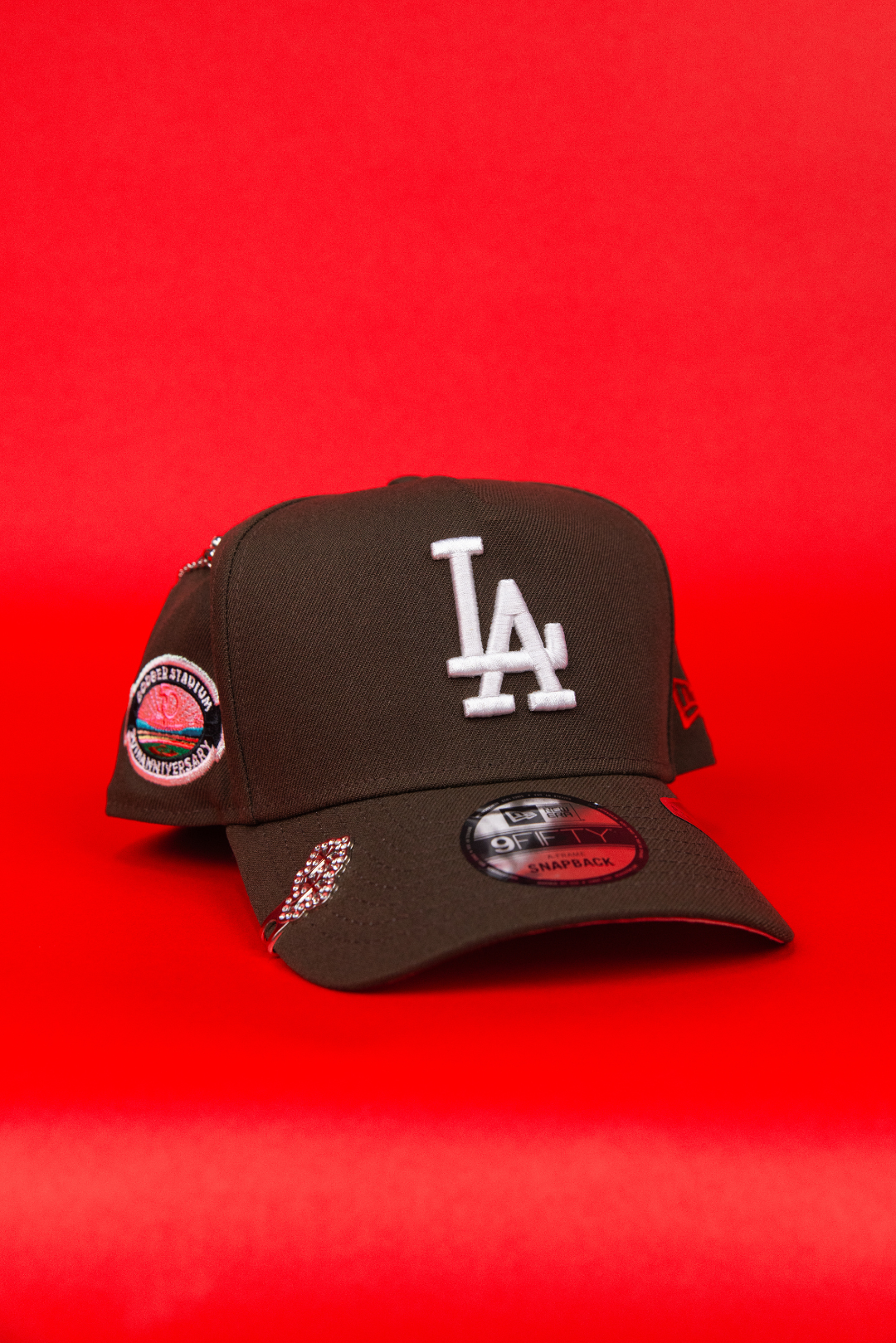 NEW ERA 9FIFTY A-FRAME BROWN LOS ANGELES DODGERS SNAPBACK W/ 50TH ANNIVERSARY SIDE PATCH